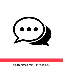 Chat vector icon, dialog symbol. Simple, flat design for web or mobile app