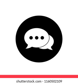 Chat vector icon, dialog symbol. Simple, flat design for web or mobile app