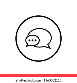 Chat vector icon, dialog symbol. Simple, flat design for web or mobile app