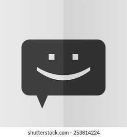 Chat vector icon. Effect of folded paper. Flat design