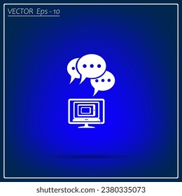 Chat vector icon. Chat flat icon vector. 