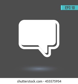 Chat vector icon. Graphic symbol for web design, logo. White glyph on a gray background. Isolated sign.