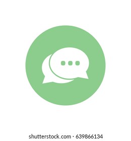 Chat vector icon. Green circle. Green button