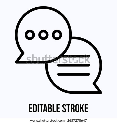 Chat Vector Icon, Isolated Vector Lineal Style Icon, Editable Stroke.