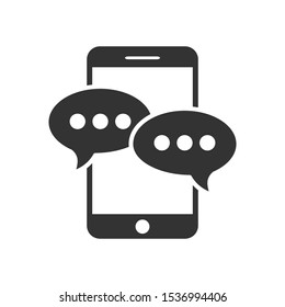 Chat Vector Icon Isolated. mobile phone with communication signs
