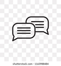 Chat vector icon isolated on transparent background, Chat logo concept