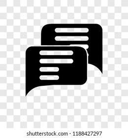 Chat vector icon isolated on transparent background, Chat transparency logo concept