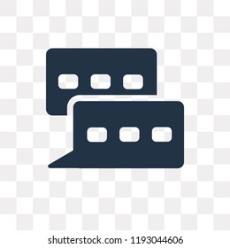 Chat vector icon isolated on transparent background, Chat transparency concept can be used web and mobile