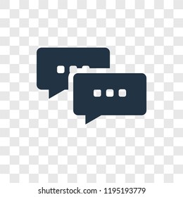 Chat vector icon isolated on transparent background, Chat transparency logo concept