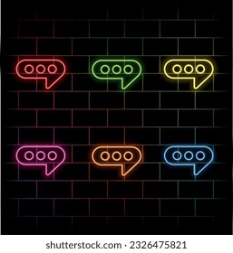 Chat vector icon. neon style. many colors.