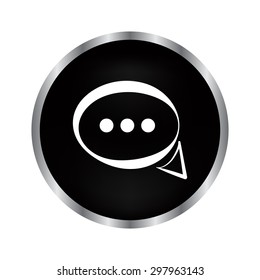 chat - vector icon on a black button