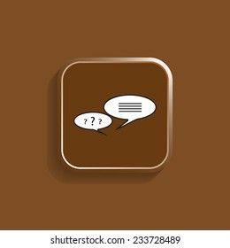 chat vector icon on a brown background with shadow