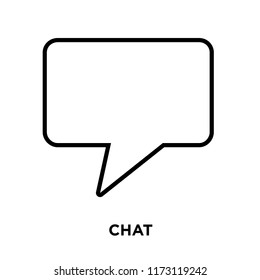 Chat vector icon on white background, chart box sign, chatting bubble for call center, message icon, line style shape