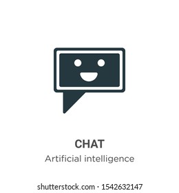 Chat vector icon on white background. Flat vector chat icon symbol sign from modern artificial intelligence collection for mobile concept and web apps design.
