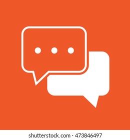Chat vector icon. Orange background