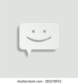 chat vector icon - paper illustration