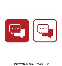 Chat vector icon. Red and white