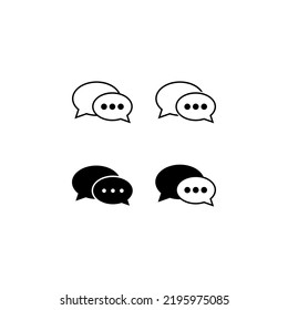 Chat vector icon set, dialog symbol. Simple, flat design for web or mobile app design isolated on white background