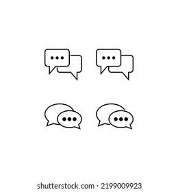 Chat vector icon set, dialog symbol. Simple, flat design for web or mobile app design isolated on white background