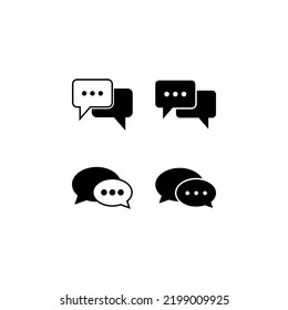 Chat vector icon set, dialog symbol. Simple, flat design for web or mobile app design isolated on white background