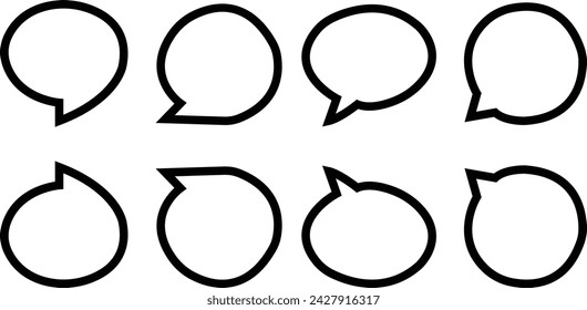 Chat vector icon set. Talk bubble speech icon. Blank empty bubbles vector design elements. Cloud speech Vector Speech Bubbles and Communication Icon. Editable Stroke. Pixel Perfect For Mobile and Web.