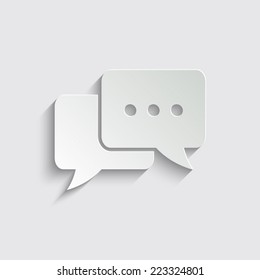 Chat - vector icon with shadow on a grey background