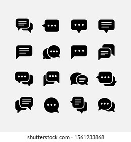 Chat Vector icon. Speech bubble icons on white background. Vector illustration. Flat icon