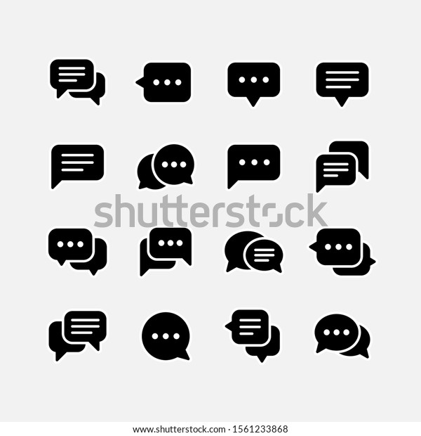 Chat Vector Icon Speech Bubble Icons Stock Vector Royalty Free