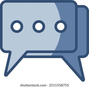 chat vector icon, transparent background. replaceable blue color design