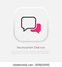 Chat vector icon in trendy neumorphic style. Vector EPS 10