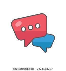Chat vector icon with whitebackground vector stock illustration