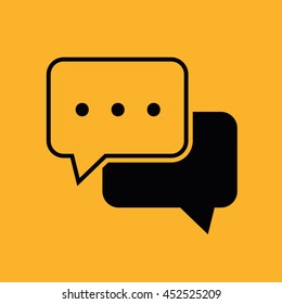 Chat vector icon. Yellow background