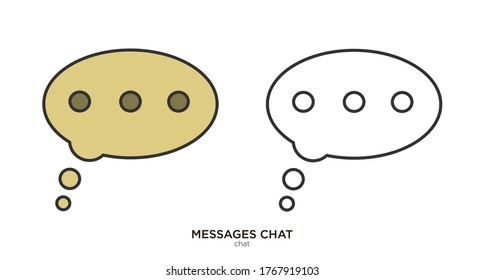 Chat vector illustration lineal color and filled design