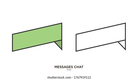 Dibujo vectorial de chat color lineal y diseño relleno
