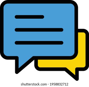 chat vector line colour icon