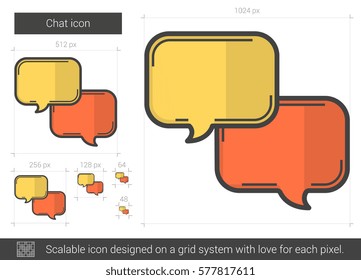 Chat vector line icon isolated on white background. Chat line icon for infographic, website or app. Scalable icon designed on a grid system.