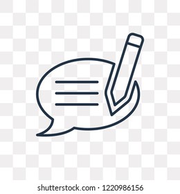 Chat vector outline icon isolated on transparent background, high quality linear Chat transparency concept can be used web and mobile