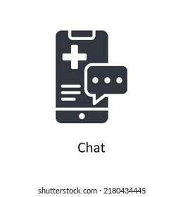 Chat vector Solid Icon Design illustration. Medical Symbol on White background EPS 10 File