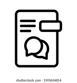 chat vector thin line icon 