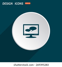 chat via computer . icon. vector design