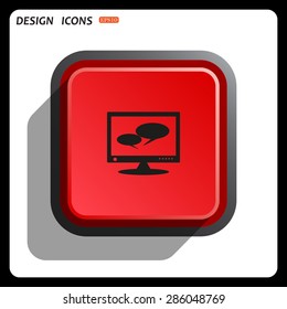 chat via computer . icon. vector design