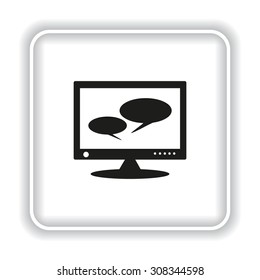 chat via computer . icon. vector design