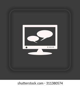 chat via computer . icon. vector design