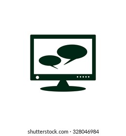 chat via computer . icon. vector design