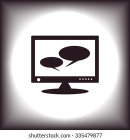 chat via computer . icon. vector design