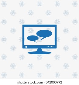 chat via computer . icon. vector design