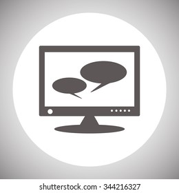 chat via computer . icon. vector design