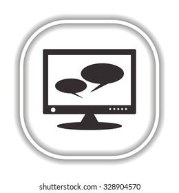 chat via computer .  Modern design flat style icon
