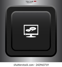 chat via computer , vector illustration, EPS 10