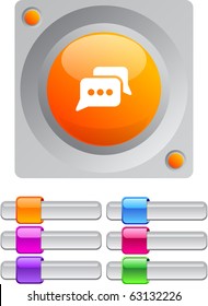 Chat vibrant round button with additional buttons.